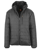SPIRE MEN'S SHERPA LINED HOODED PUFFER JACKET, LARGE, CHARCOAL, SP-2022CH - Brand New