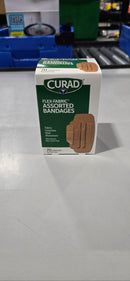 CURAD FLEX-FABRIC ASSORTED BANDAGES STRETCHES MOVEMENT ABSORBENT 70 BANDAGES - Brand New