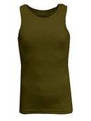 GALAXY BY HARVIC HEAVY-WEIGHT RIBBED TANK TOP - SIZE: MEN M - OLIVE - Brand New