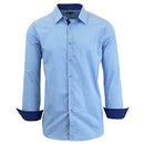 GALAXY BY HARVIC MEN'S LONG SLEEVE SLIM-FIT SOLID DRESS SHIRTS 2XL - LIGHT BLUE - Brand New