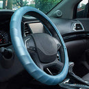 ATMOMO Microfiber Leather Car Steering Wheel Cover Universal Fit 15 Inch - Blue - Brand New