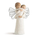 WILLOW TREE ANGEL'S EMBRACE SCULPTED HAND-PAINTED FIGURE 26084 - WHITE/TAN - Like New