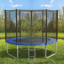 AOTOB TRAMPOLINE WITH SAFETY ENCLOSURE NET OUTDOOR TRAMPOLINE BASKETBALL HOOP - Like New
