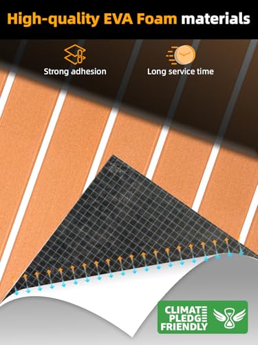 FOCEAN EVA Foam Boat Flooring Sheet - Brown with White Lines - Like New