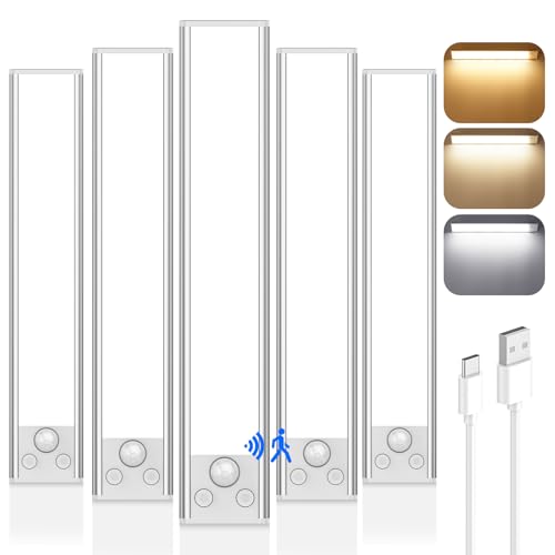 VERRON 12IN UNDER CABINET LIGHTING WIRELESS 2500MAH RECHARGEABLE, 5 PACK - WHITE - Like New