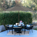 ASTELLA 9-FT STEEL TAUPE NO-TILT MARKET PATIO UMBRELLA - TAUPE - Like New