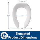 BEMIS 1955CT Commercial Open Front Plastic Toilet Seat Elongated - White - Brand New
