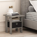FURINNO ANDREY SIDE TABLE END NIGHT STAND OPEN SHELVES STORAGE 11157GYW/BK -NEW - Brand New