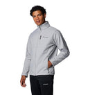 WS6044 COLUMBIA MENS ASCENDER SOFTSHELL FULL ZIP RAIN JACKET , SIZE 3X - GRAY - Brand New
