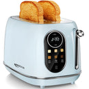 KEENSTONE SMART TOUCH SCREEN TOASTER 2 SLICE RETRO WIDE SLOT TAO1321A - BLUE - Brand New