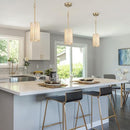 OPTIMANT LIGHTING GOLD PENDANT LIGHTING MODERN GLASS CYLINDER - GOLD - Like New