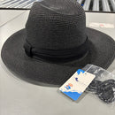 LIVINGSTON FASHIONABLE WIDE BRIM STRAW PANAMA HAT MEN & WOMEN ONE SIZE - BLACK - Brand New