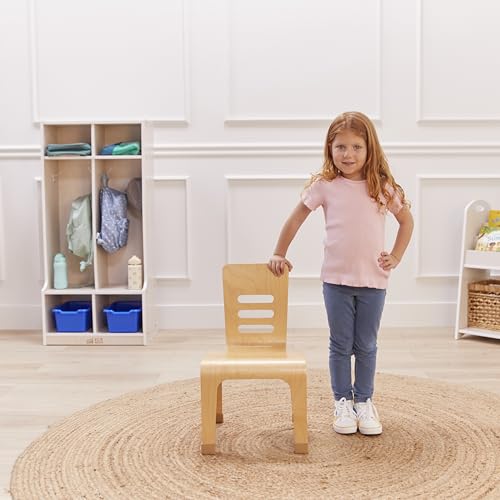 ECR4KIDS Bentwood Chair, 12" Seat Height, Stackable Seats, 2-Pack - Natural - Like New