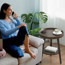 GREENSTELL Round Side Table Storage Shelf USB Ports 15.0x15.0x20.4inch Brown - Like New