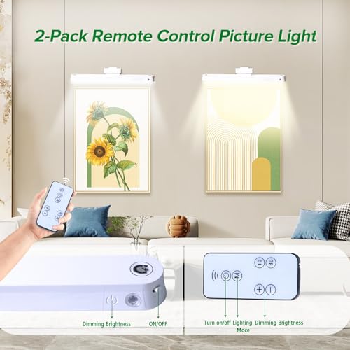 YIMAXPS 2-PACK 16INCH PICTURE LIGHT BATTERY OPERATED LED LIGHTS 2-UP-CT-WHITE - Like New