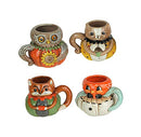 Johanna Parker Harvest Critters Set of 4 Mugs Vintage Style Fall Holiday Coffee - Brand New