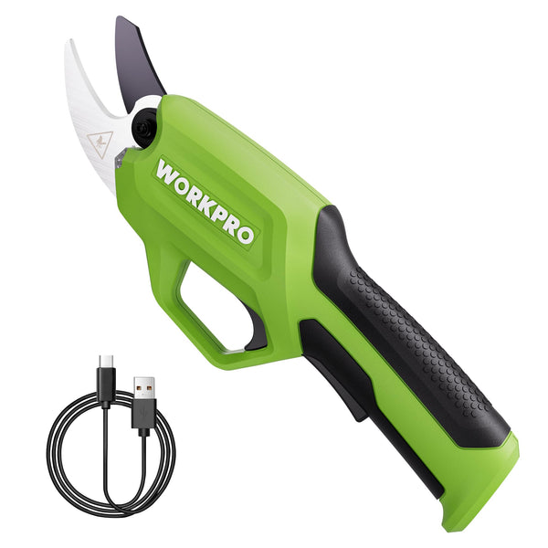 WORKPRO 7.2V ELECTRIC PRUNING SHEARS BATTERY POWERED SCISSORS - GREEN - Like New