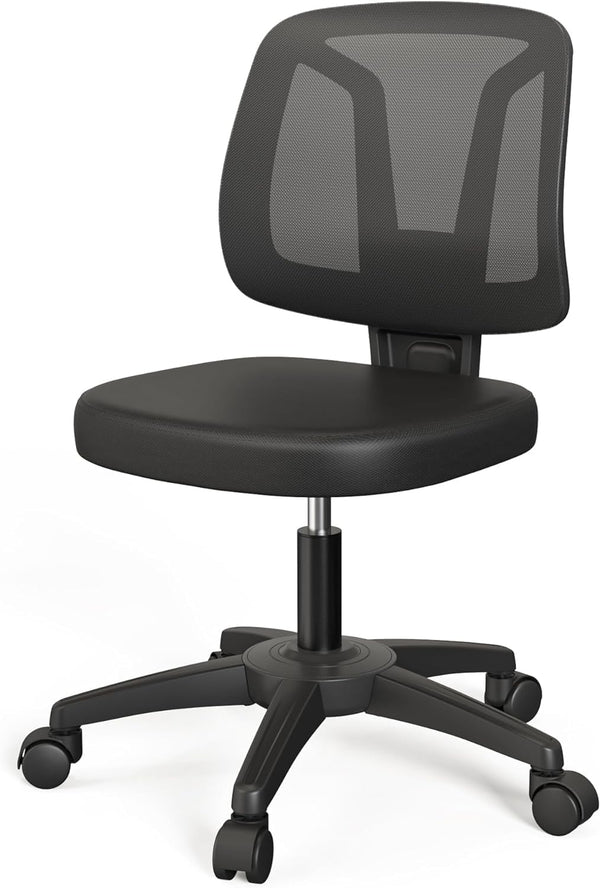 TTD TIANTIANDA ARMLESS SWIVEL MESH COMPUTER OFFICE DESK CHAIR - BLACK - Like New