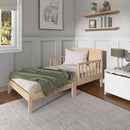 Dream On Me Brookside 3-in-1 Toddler Bed, Gold, White Oak - Brand New