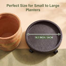 B08GZRL59B 2 Pack 14 Inch Heavy Duty Plant Caddy Wheels Pot Trolley - Black - Brand New