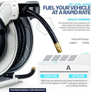 ALPHA WORKS FUEL HOSE REEL RETRACTABLE ELITE 3/4" INCH X 65' FEET - BLACK/GREY - Like New