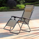 CARAVAN SPORTS ZERO GRAVITY OUTDOOR FOLDING PATIO LOUNGE CHAIR - BEIGE - Brand New