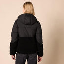 AMAZON ESSENTIALS WOMENS FULL-ZIP SHERPA FLEECE HOODED PUFFER JACKET XXL - BLACK - Brand New