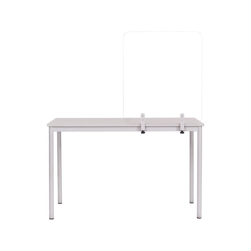 MASTERVISION PROTECTOR SERIES FRAMELESS GLASS DESKTOP DIVIDER - CLEAR/ALUMINUM - Brand New