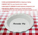 Cute Pie Dish Gift for Pie Bakers Sweetie Pie Plate White - Like New
