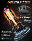 XWQHJW 9005/HB3 LED HEADLIGHT BULB HIGH BEAM 5500LM SUPER WHITE - BLACK RED - Like New