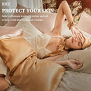 BHZ Grey Satin Goose Down Feather Pillows King Size with Satin Pillowcase - Like New