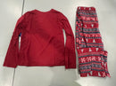 CUDDL DUDS KIDS 2 PIECE PAJAMAS SET - SIZE: YOUTH M(8) - RED - Like New