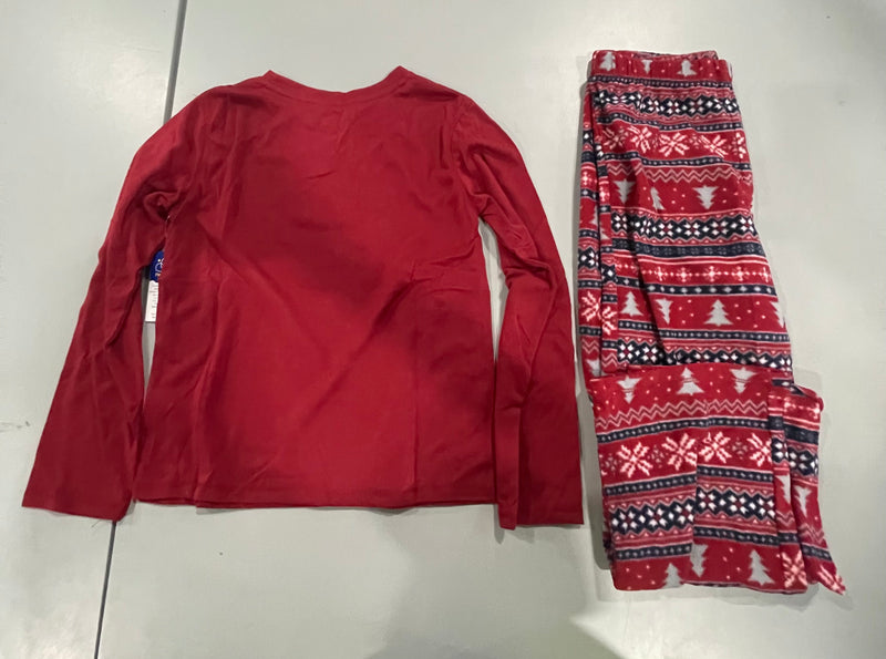 CUDDL DUDS KIDS 2 PIECE PAJAMAS SET - SIZE: YOUTH M(8) - RED - Like New