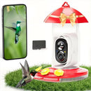 VISTAFLEDGE 2K HUMMINGBIRD FEEDER CAMERA OUTDOOR - AI IDENTIFY - RED - Like New