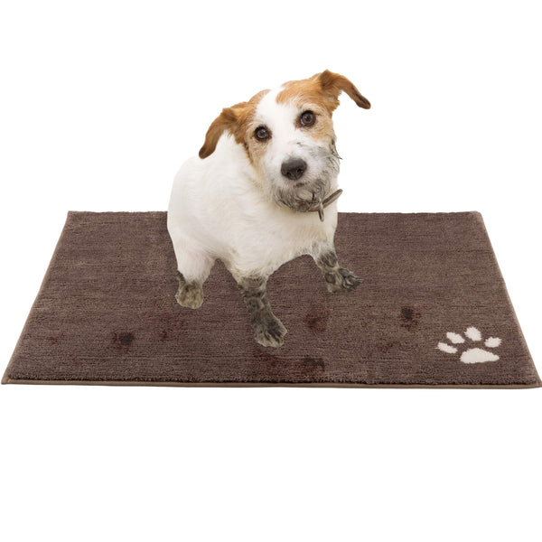 PETMAKER DOG DOOR MAT 36X26-INCH LARGE ENTRYWAY RUG WITH NON-SLIP BACK - BROWN - Like New