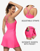 GGOV TENNIS DRESS FOR WOMEN ATHLETIC GOLF DRESS BUILT SEPARATE SHORTS PINK M - Brand New