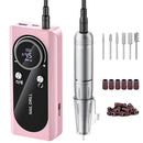 WIYUAM ELECTRIC NAIL DRILL MACHINE PROFESSIONAL LCD DISPLAY, 6 BITS - LIGHT PINK - Like New