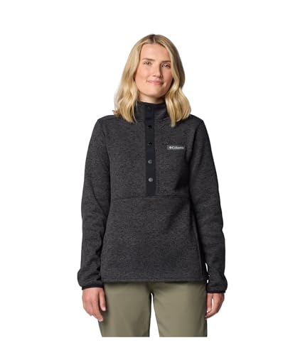 COLUMBIA WOMEN'S SWEATER WEATHER HALF SNAP - SIZE: WOMEN M - BLACK HEATHER - Brand New