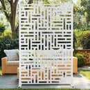 TUYOHW 72" H×47" W METAL PRIVACY SCREEN OUTDOOR 3 PANELS A-GE04002 - WHITE - Like New
