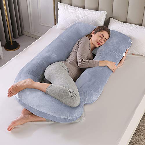 CDEN Pregnancy Pillow J Shaped Full Body 57" Maternity support - GREY Brand New