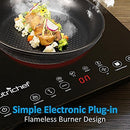 NUTRICHEF DOUBLE INDUCTION COOKTOP 120V DIGITAL CERAMIC, DUAL BURNER, PKSTIND48 - Like New
