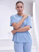 Talmont Women's Pajama Set Short Sleeve 2 Piece Outfits Lounge Set O Neck Pjs - Brand New