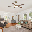 VACZON - 52" MODERN 6 SPEED DC MOTOR SMART CEILING FAN WITH LIGHT - GOLD - Brand New