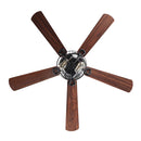 PARROT UNCLE 48" UMMUHAN INDUSTRIAL FLUSH MOUNT CEILING FAN LIGHTING - BLACK - Brand New