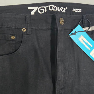 7GROOVE SLIM JEANS - SIZE: MEN 40/32 - BLACK - Brand New