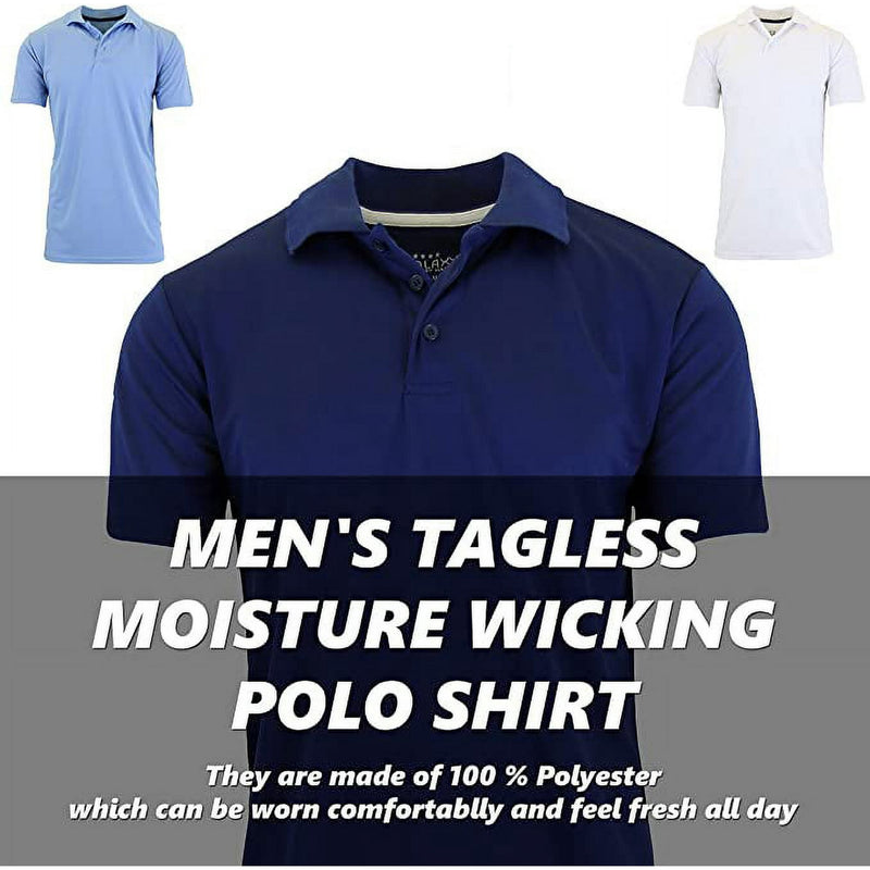 GALAXY BY HARVIC ME DRY FIT MOISTURE-WICKING POLO SHIRT - SIZE: XXL - LT. BLUE - Brand New