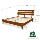 BME CADEN 15 INCH DELUXE BED FRAME WITH ADJUSTABLE HEADBOARD - MID CENTURY - Like New