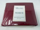 MILANO COLLECTION TWIN SHEET SET 1000 THREAD COUNT COTTON 3 PIECE - BURGUNDY - Like New