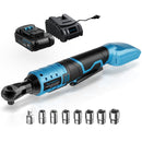 TILSWALL 20V CORDLESS ELECTRIC RATCHET WRENCH SET WITH 7 SOCKETS - BLACK /BLUE - Like New