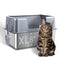 ZOZOO CAT LITTER BOX WITH LID, 23.7" L X 15.8" W X 13.8" H XXL METAL - Silver - Like New